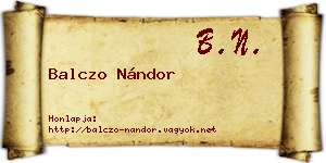 Balczo Nándor névjegykártya