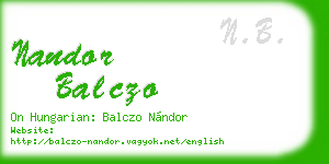 nandor balczo business card