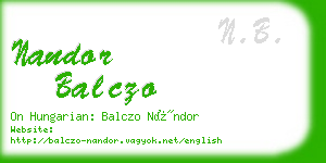 nandor balczo business card